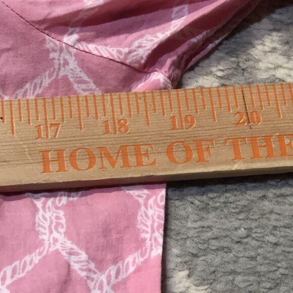 Three Islands Dress Top Tunic Womens Size Medium Pink White Button Up Beach - Picture 6 of 7